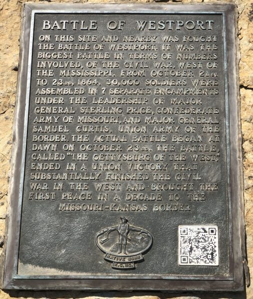 BATTLE OF WESTPORT WAR MEMORIAL PLAQUE