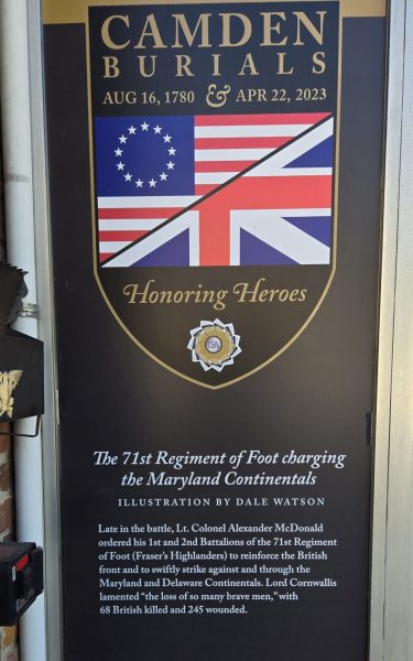 CAMDEN BURIALS THE 71ST REGIMENT OF FOOT REVOLUTIONARY WAR MEMORIAL PLAQUE