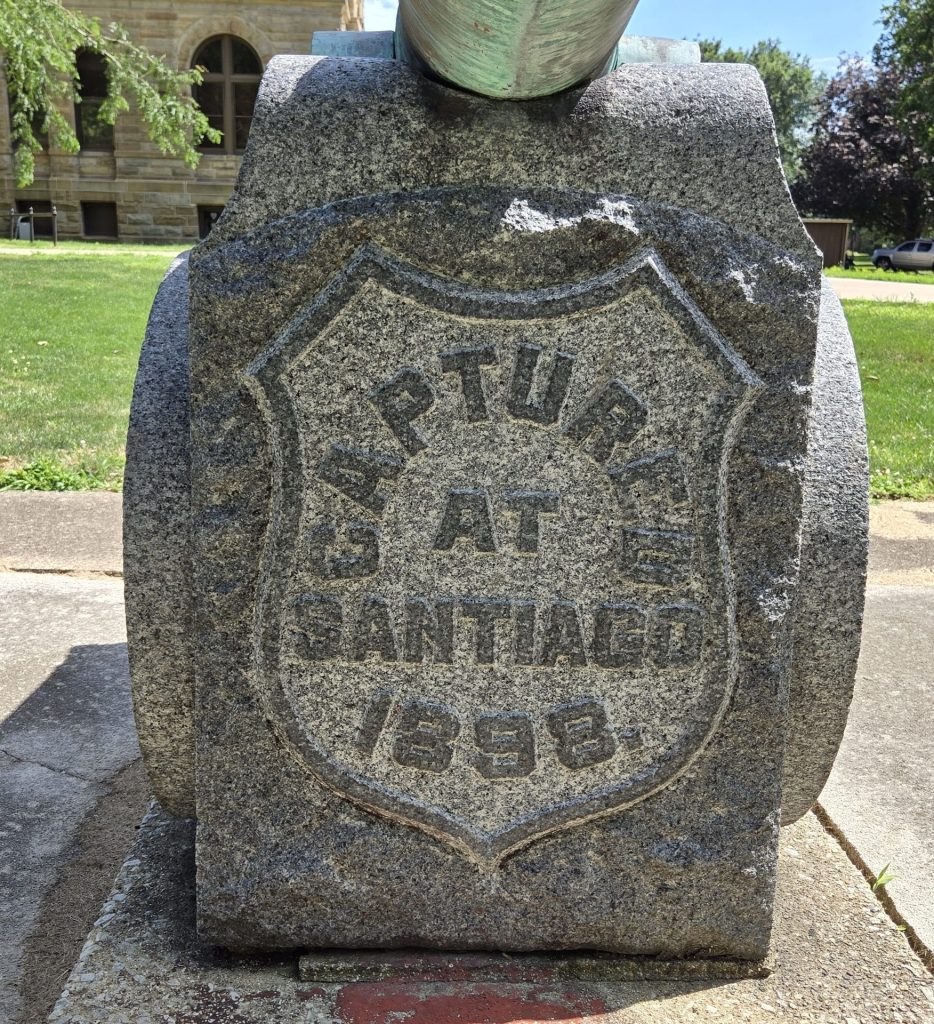 CAPTURED AT SANTIAGO 1898 MEMORIAL STONE