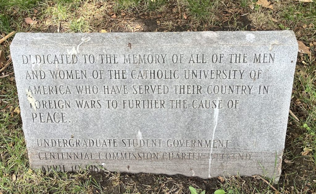 CATHOLIC UNIVERSITY OF AMERICA VETERANS OF FOREIGN WARS MEMORIAL