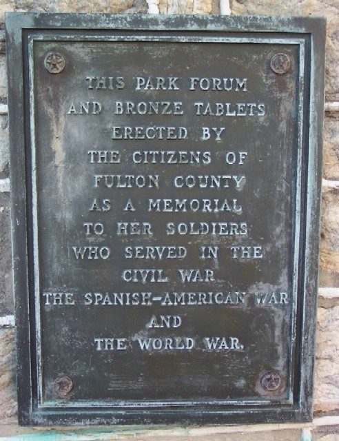 CITIZENS OF FULTON COUNTY WAR VETERANS MEMORIAL PLAQUE A