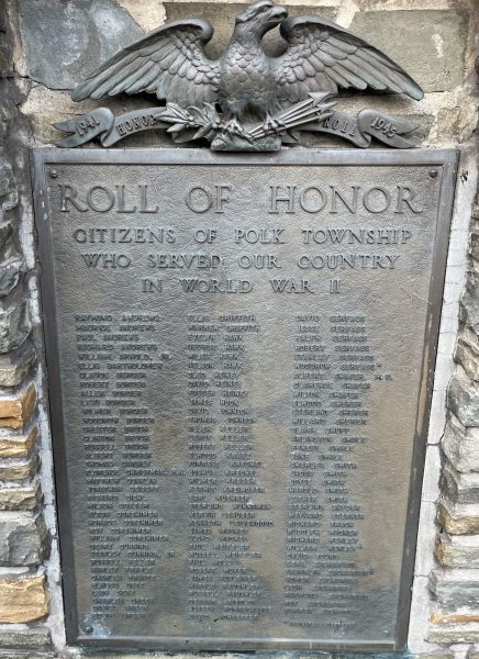 CITIZENS OF POLK TOWNSHIP ROLL OF HONOR WORLD WAR II MEMORIAL PLAQUE