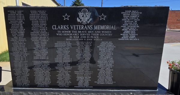 CLARKS VETERANS MEMORIAL BACK