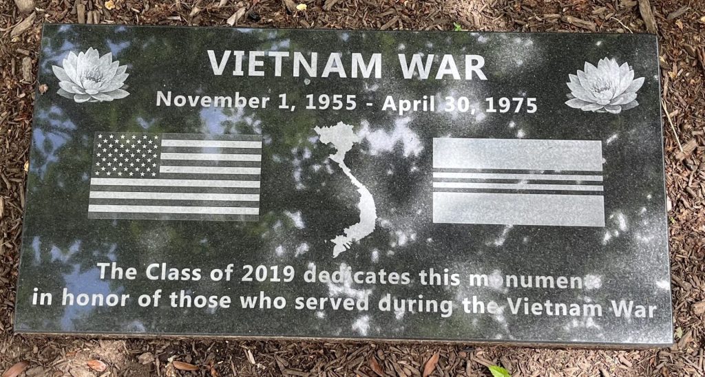 CLASS OF 2019 VIETNAM WAR MEMORIAL TABLET
