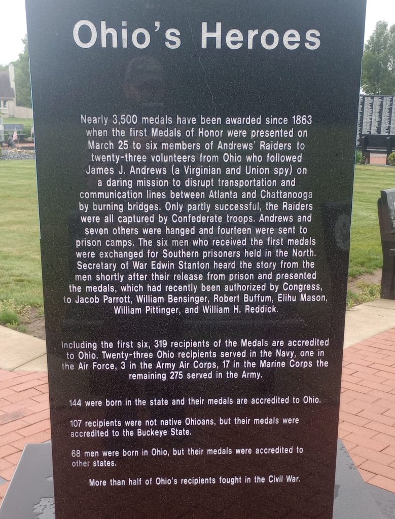 CLINTON MEDAL OF HONOR WAR MEMORIAL BACK