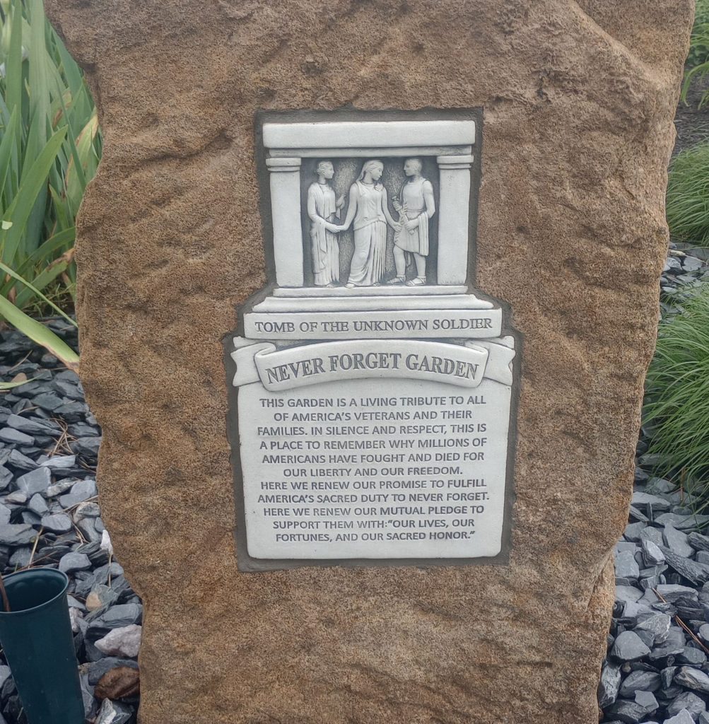 CLINTON NEVER FORGET GARDEN MEMORIAL STONE
