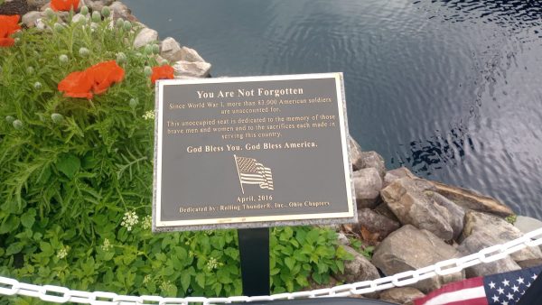 CLINTON YOU ARE NOT FORGOTTEN WAR MEMORIAL CHAIR PLAQUE