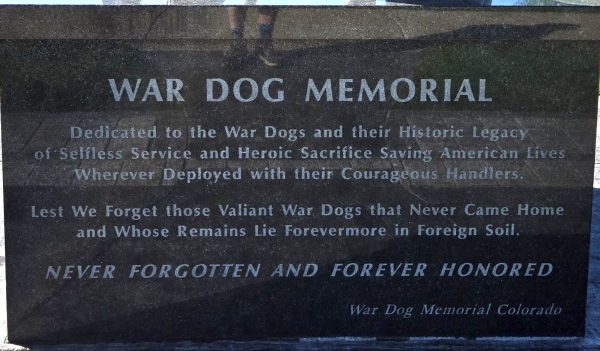 COLORADO WAR DOG MEMORIAL STONE A