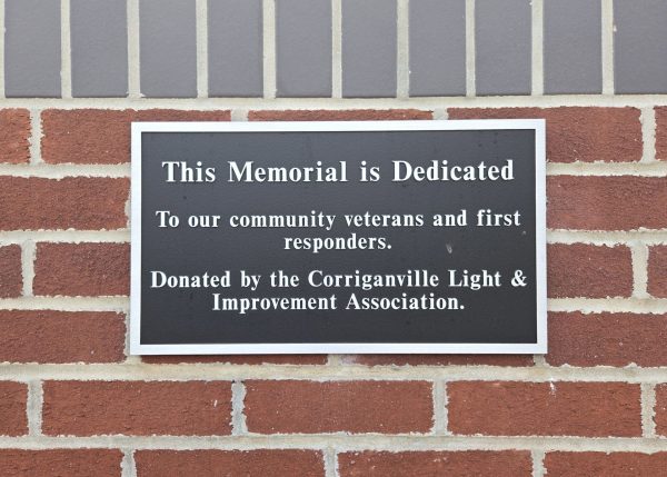 CORRIGANVILLE LIGHT & IMPROVEMENT ASSOCIATION VETERANS AND FIRST RESPONDERS MEMORIAL PLAQUE