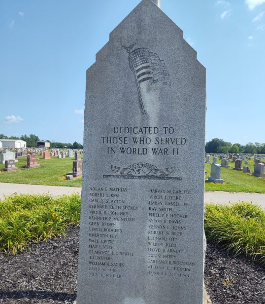 DEDICATED TO THOSE WHO SERVED IN WORLD WAR II MEMORIAL FRONT