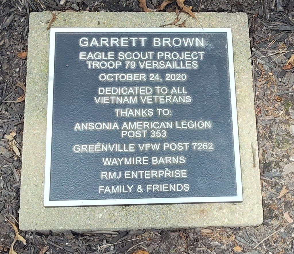 EAGLE SCOUT PROJECT TROOP 79 VIETNAM VETERANS MEMORIAL GARDEN PLAQUE