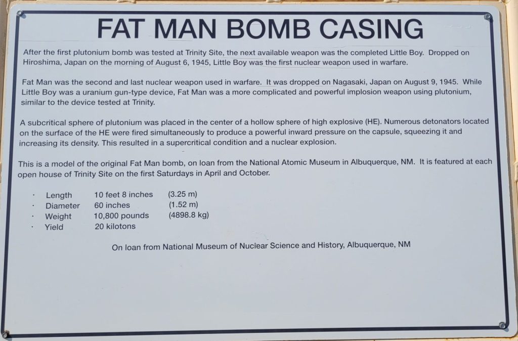 FAT MAN BOMB CASING MEMORIAL PLAQUE