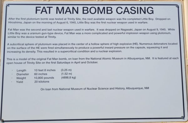 FAT MAN BOMB CASING MEMORIAL PLAQUE