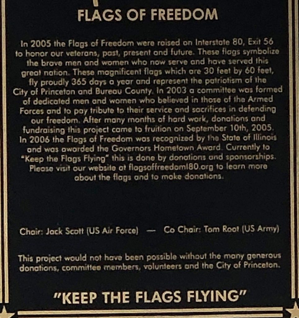 FLAGS OF FREEDOM VETERANS MEMORIAL MARKER CLOSE-UP
