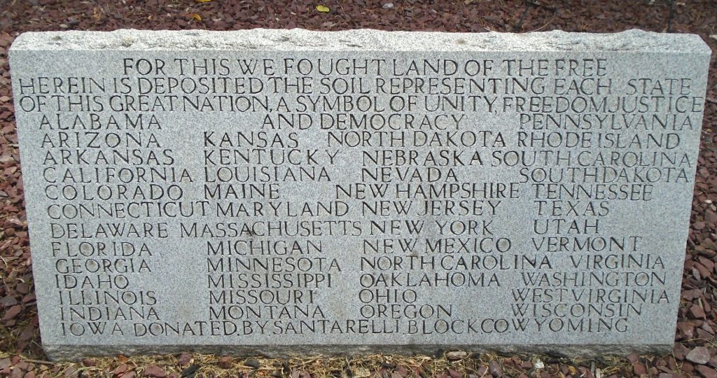 FOR THIS WE FOUGHT LAND OF THE FREE MEMORIAL STONE