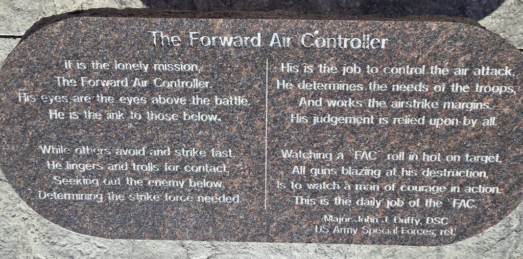 FORWARD AIR CONTROLLERS WAR MEMORIAL STONE C