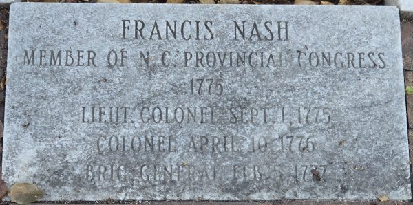 FRANCIS NASH REVOLUTIONARY WAR MEMORIAL STONE B