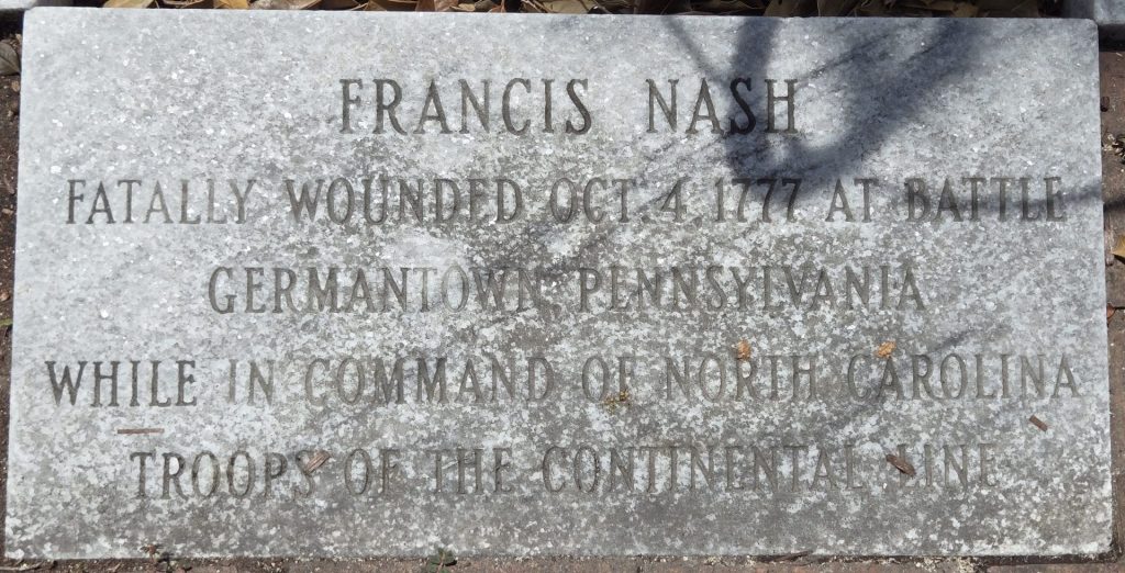 FRANCIS NASH REVOLUTIONARY WAR MEMORIAL STONE C
