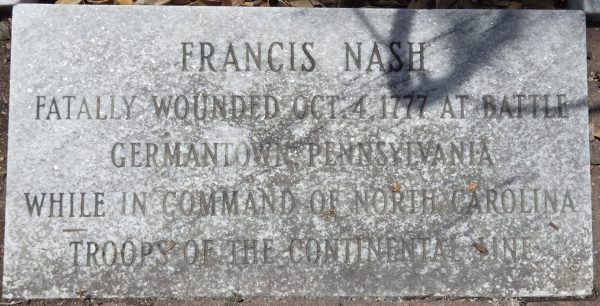 FRANCIS NASH REVOLUTIONARY WAR MEMORIAL STONE C