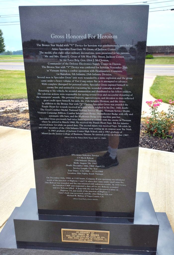 GARY WAYNE GROSS WAR MEMORIAL STONE BACK