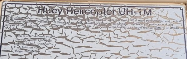 HUEY HELICOPTER UH-1M WAR MEMORIAL PLAQUE