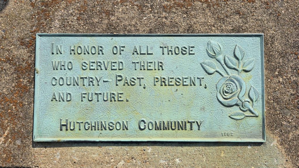 HUTCHINSON COMMUNITY VETERANS MEMORIAL PLAQUE