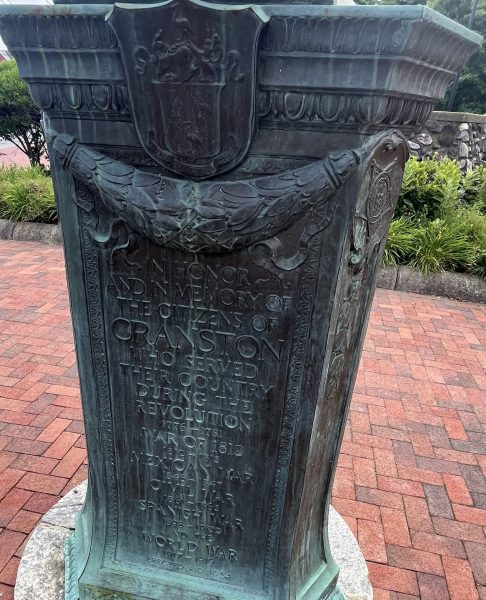 IN MEMORY OF CITIZENS OF CRANSTON WHO SERVED IN OUR EARLY WARS MEMORIAL FLAGPOLE SIDE A