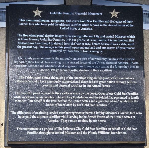 JEFFERSON CITY GOLD STAR FAMILIES MEMORIAL MONUMENT STONE A