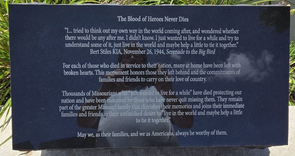 JEFFERSON CITY GOLD STAR FAMILIES MEMORIAL MONUMENT STONE B