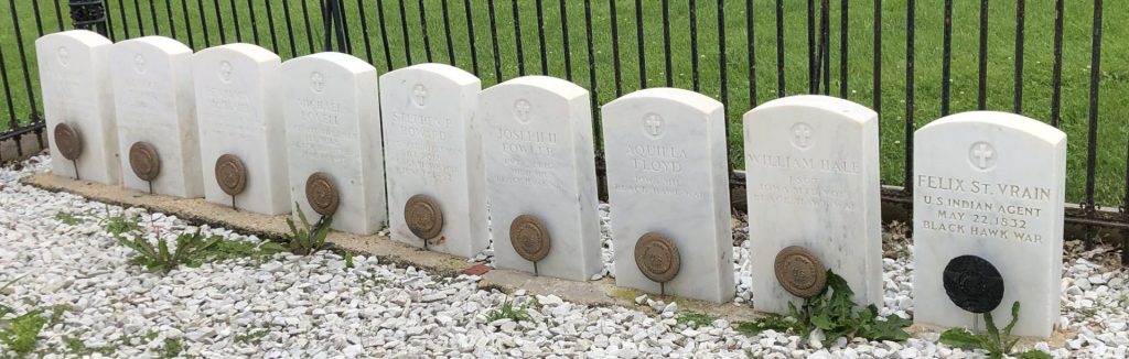 KELLOGGS GROVE BATTLEFIELD MEMORIAL GRAVESTONES