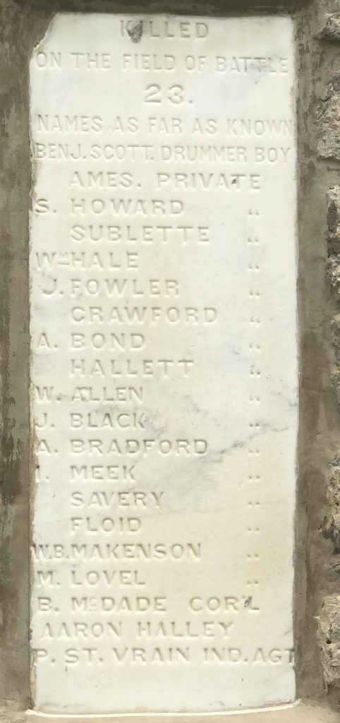 KELLOGGS GROVE BATTLEFIELD MEMORIAL STONE C