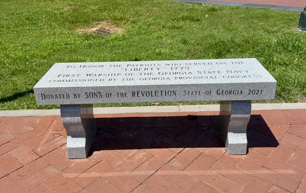 “LIBERTY” 1775 REVOLUTIONARY WAR MEMORIAL BENCH