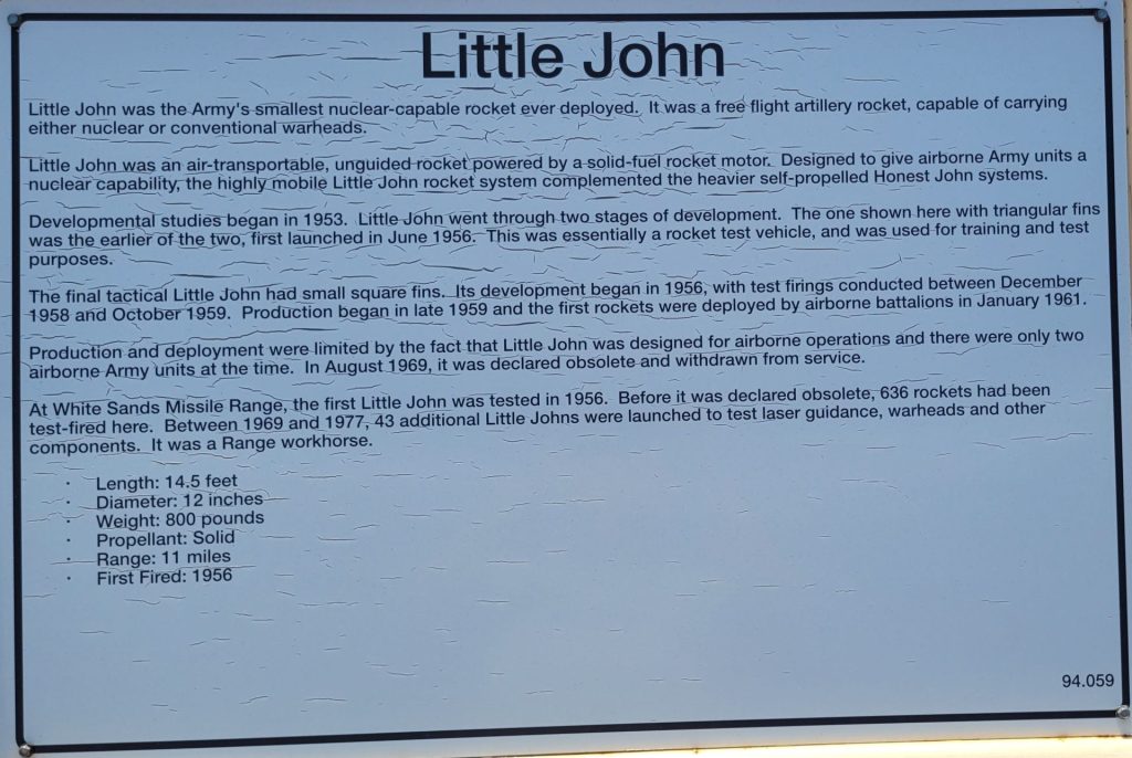 LITTLE JOHN ROCKET MEMORIAL PLAQUE