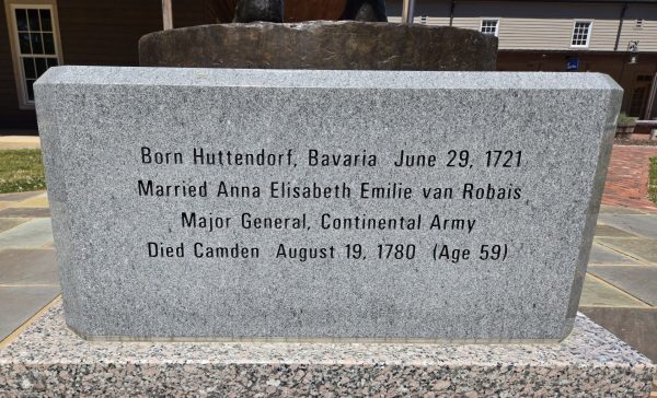 MAJOR GENERAL JOHANN DE KALB REVOLUTIONARY WAR MEMORIAL STONE B