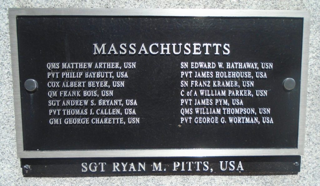 MASSACHUSETTS MEDAL OF HONOR WAR MEMORIAL PLAQUE C