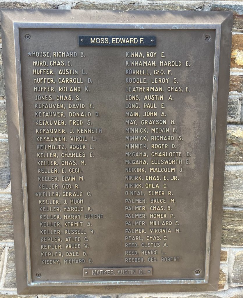 MIDDLETOWN, MD WORLD WAR II MEMORIAL PLAQUE C