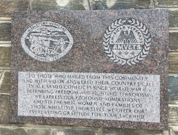 MIDDLETOWN MARYLAND TRIBUTE TO ALL VETERANS MEMORIAL STONE A