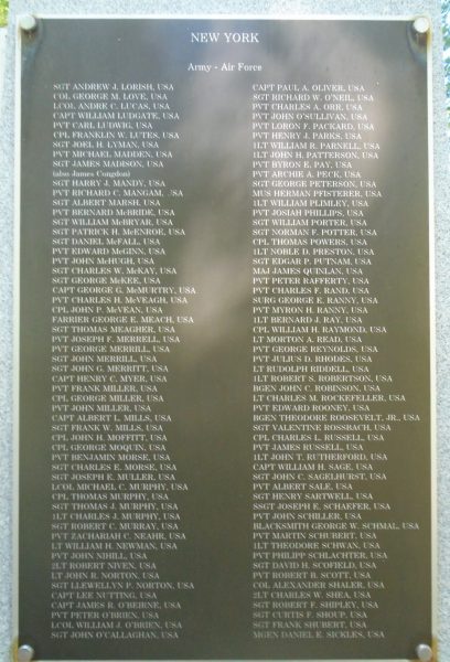 NEW YORKJ MEDAL OF HONOR WAR MEMORIAL PLAQUE C