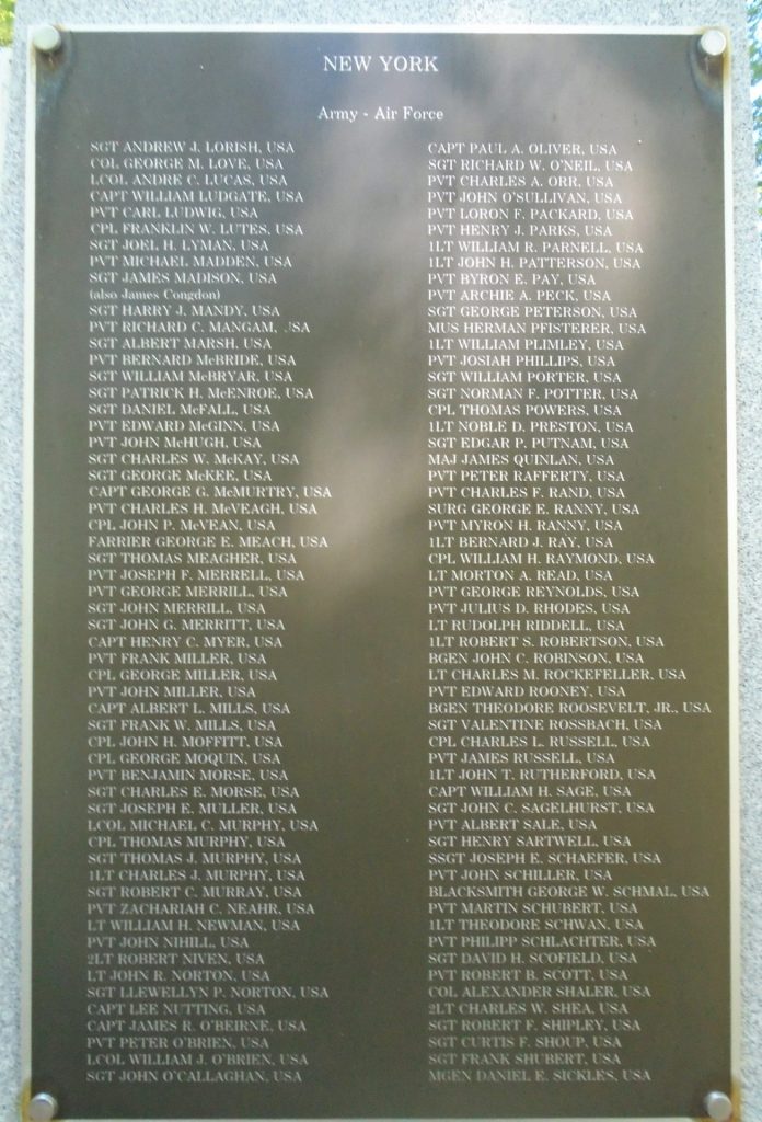 NEW YORKJ MEDAL OF HONOR WAR MEMORIAL PLAQUE C