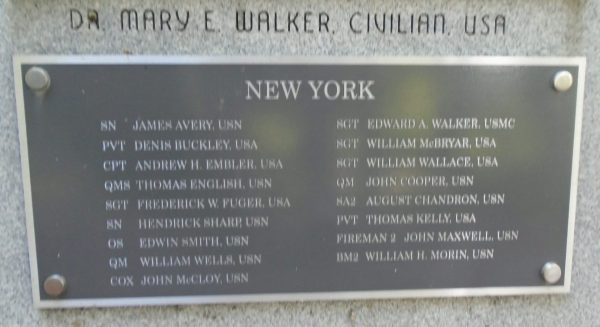 NEW YORK MEDAL OF HONOR WAR MEMORIAL PLAQUE F