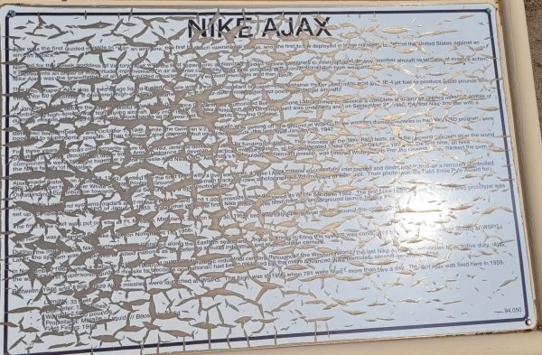 NIKE AJAX MEMORIAL MISSILE PLAQUE WHITE SANDS