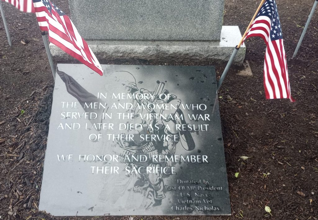 OVMP VIETNAM WAR WHO DIED LATER AS A RESULT OF THEIR SERVICE MEMORIAL STONE