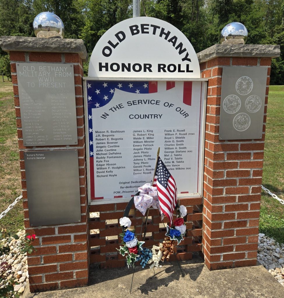 OLD BETHANY HONOR ROLL WAR MEMORIAL CLOSE-UP