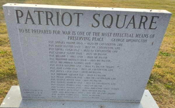 PATRIOT SQUARE REVOLUTIONARY WAR MEMORIAL BACK