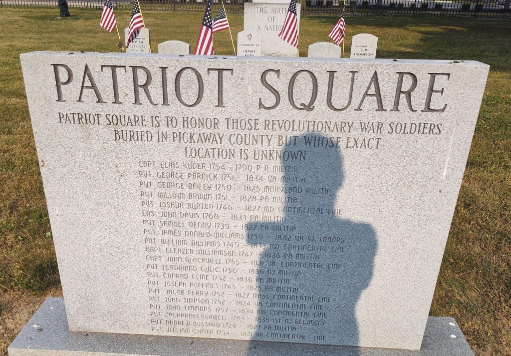 PATRIOT SQUARE REVOLUTIONARY WAR MEMORIAL FRONT