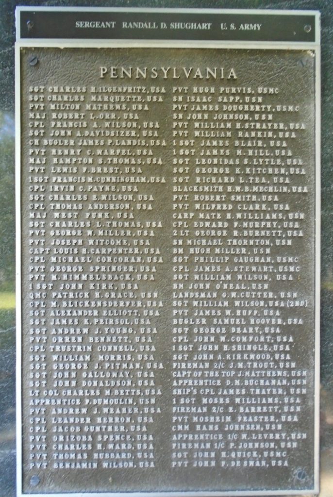 PENNSYLVANIA MEDAL OF HONOR WAR MEMORIAL PLAQUE C