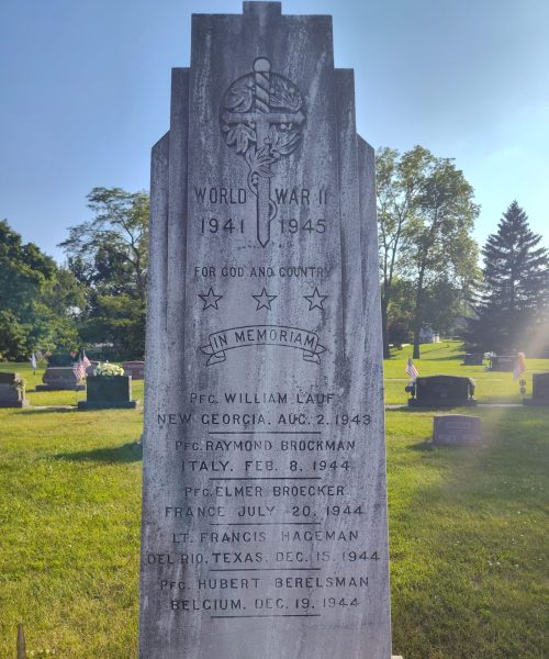 SAINT JOSEPH CEMETERY WORLD WAR II ULTIMATE SACRIFICE MEMORIAL