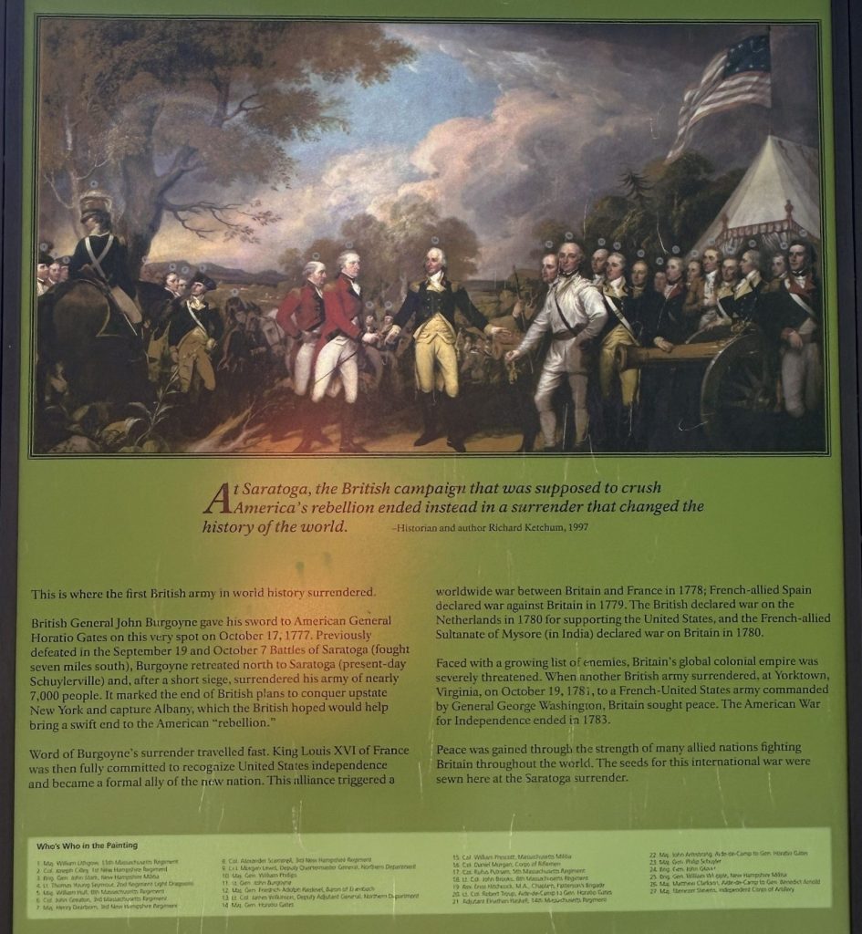 SARATOGA SURRENDER REVOLUTIONARY WAR MEMORIAL PANEL