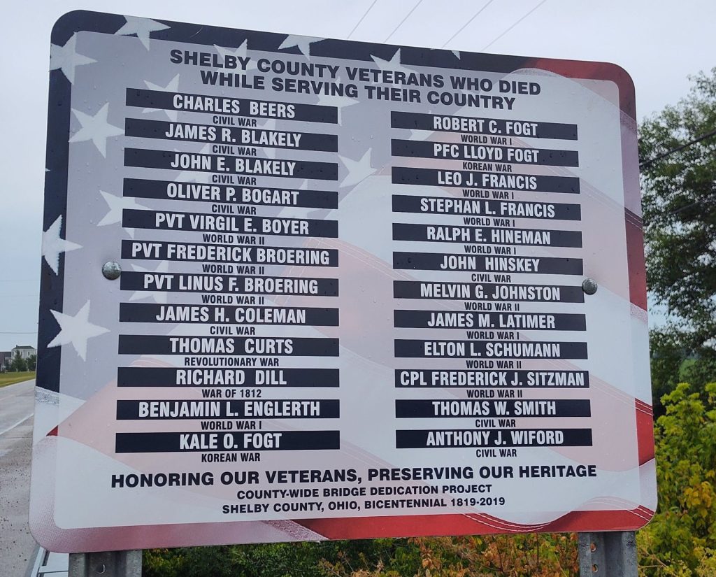 SHELBY COUNTY VETERANS WHO DIED WHILE SERVING THEIR COUNTRY MEMORIAL IV