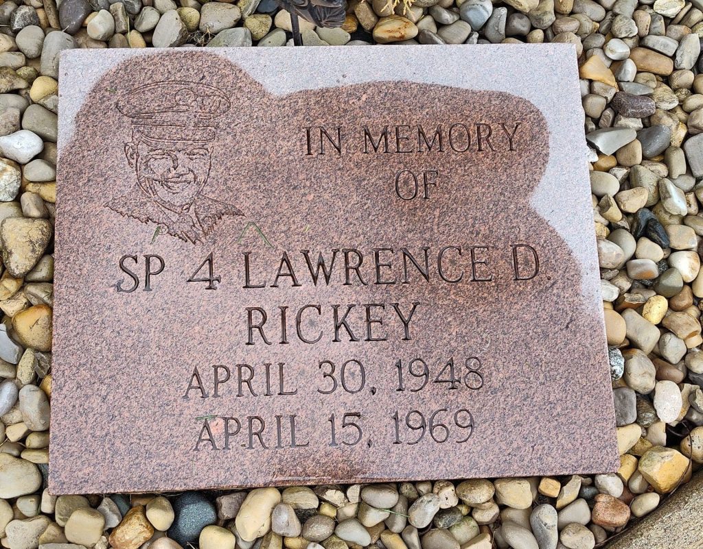 SP 4 LAWRENCE D. RICKEY WAR MEMORIAL STONE